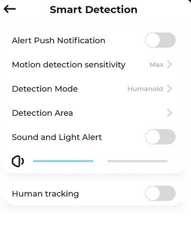 Zosi store sensitivity setting