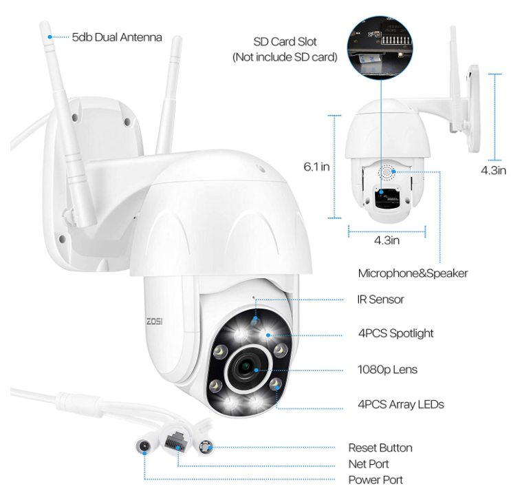 Quick Start Guide_ZOSI ZND350W2 Camera (Six languages) – Zosi Help